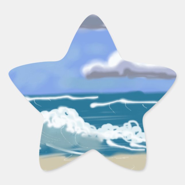 Adesivo Estrela A vida é melhor na praia (Frente)