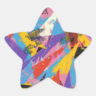 Adesivo Estrela Abstrato 80s padrão