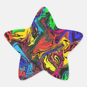 Adesivo Estrela Abstrato Colorida Twirly / Empurrada /