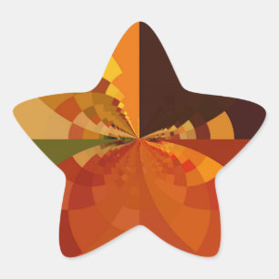 Adesivo Estrela Abstrato de cor do tom da Terra Impressão de Desig