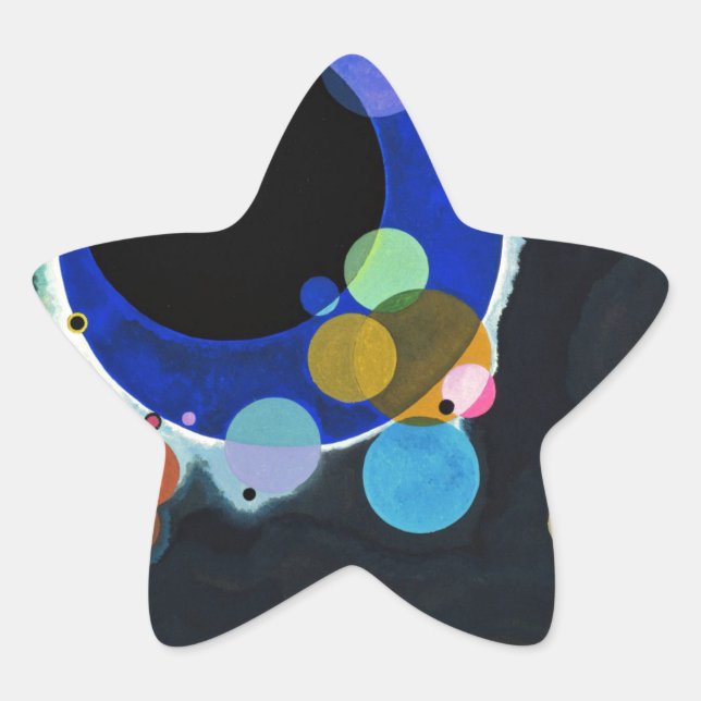 Adesivo Estrela Abstrato de Vários Círculos do Kandinsky (Frente)