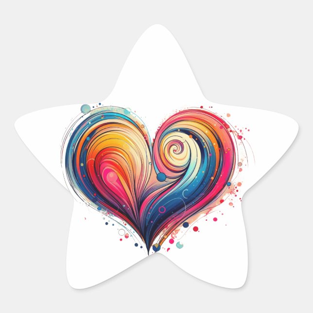 Adesivo Estrela Abstrato Heart (Frente)