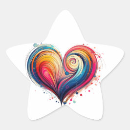 Adesivo Estrela Abstrato Heart