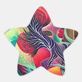 Adesivo Estrela Abstrato Paisagem