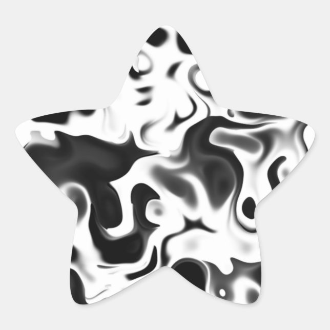 Adesivo Estrela Abstrato preto e branco 411.4 (Frente)