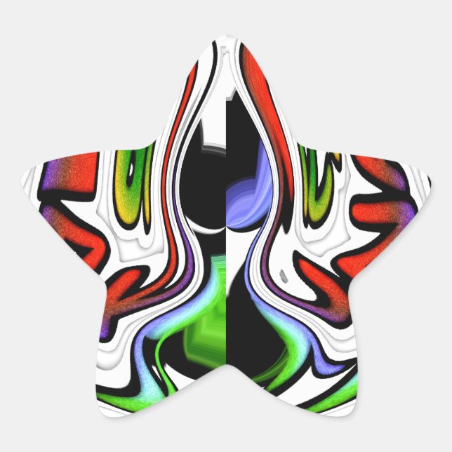 Adesivo Estrela Abstrato Profile Art Impressão (Frente)
