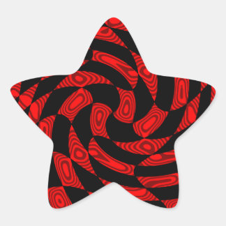 Adesivo Estrela abstrato vermelho e preto legal