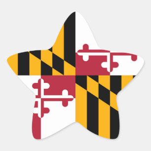 Adesivo Estrela Acento do design da bandeira do estado de Maryland
