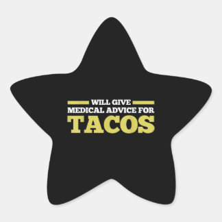 Adesivo Estrela Aconselhamento Médico Enfermeiro Taco Doutor Funny