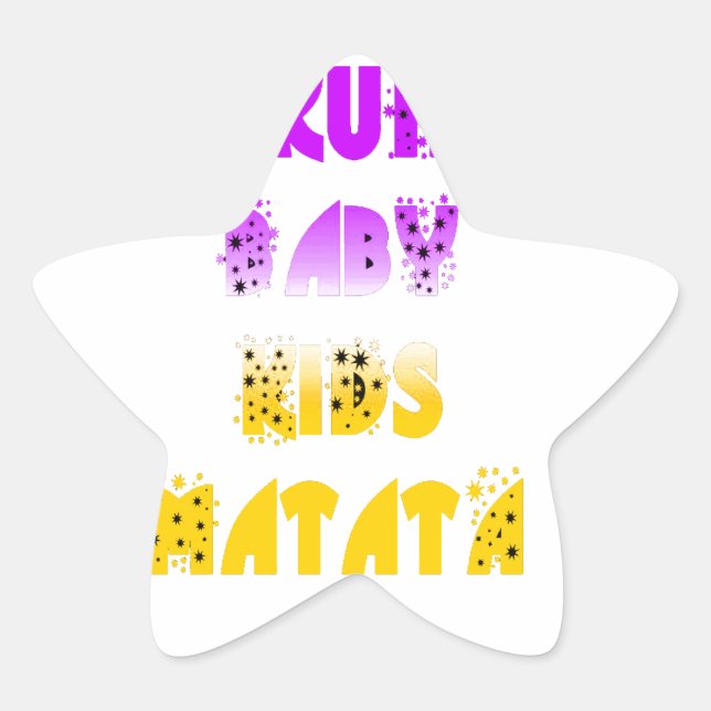 Adesivo Estrela Adorável Roxo e Amarelo Hakuna Matata Baby Kids G (Frente)