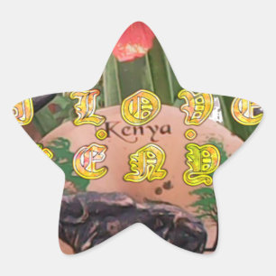 Adesivo Estrela Adoro presentes de kenya Hakuna Matata