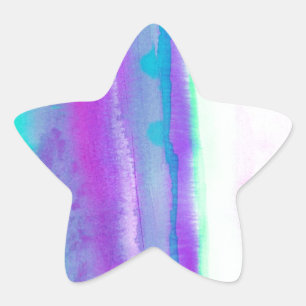 Adesivo Estrela Aguarela Destiny1.2 abstrata no pastel e no néon