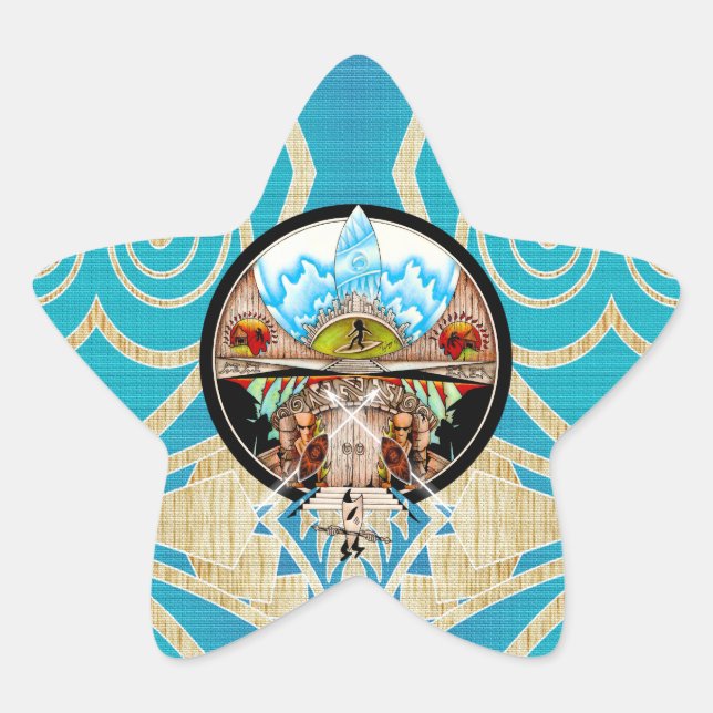 Adesivo Estrela Aldeia de Tiki (Frente)