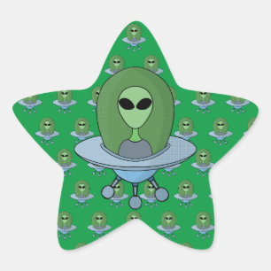 Adesivo Estrela Alienígena em sua nave espacial