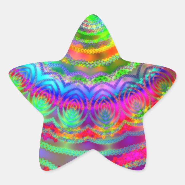 Adesivo Estrela Alvo de Tie Dye (Frente)