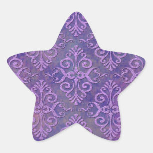 Adesivo Estrela Amantes Roxos Tom sobre Tom Lavanda Roxo Damasco