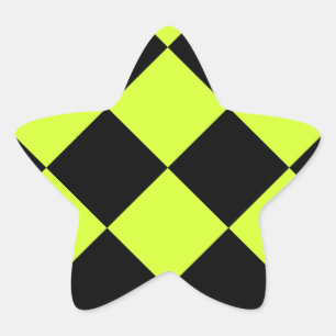 Adesivo Estrela Amarelo Grande-Preto de Diag e fluorescente