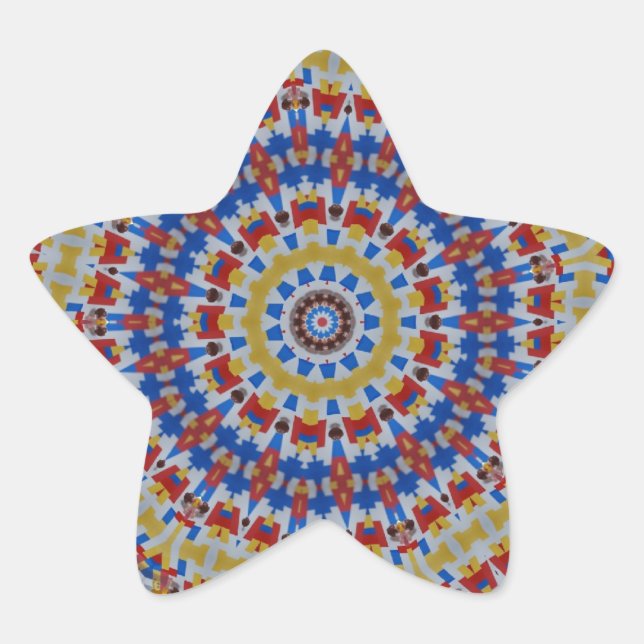 Adesivo Estrela Amarelo Mandala (Frente)