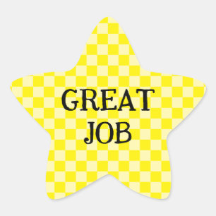 Adesivo Estrela Amarelo Xadrez Grande Trabalho