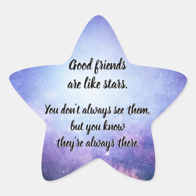 Adesivo Estrela Amigos bons são como estrelas (Frente)
