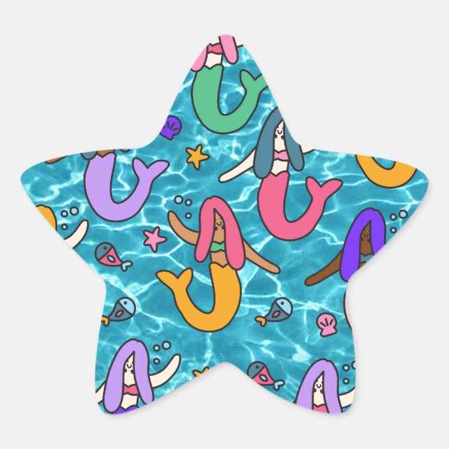 Adesivo Estrela Amigos da Mermaid (Frente)