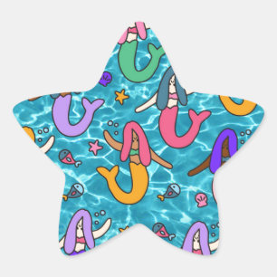 Adesivo Estrela Amigos da Mermaid