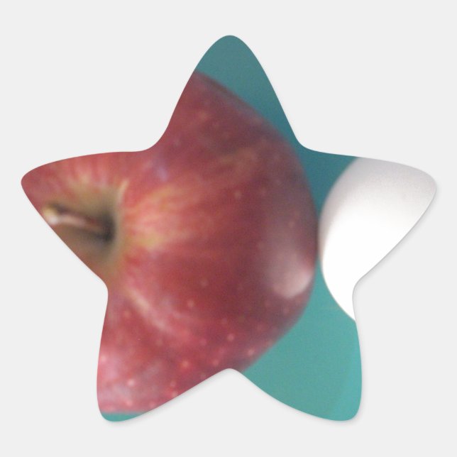 Adesivo Estrela Amigos do Café da Manhã: Dois Ovos $uma Apple Aind (Frente)
