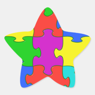 Adesivo Estrela Amor do quebra-cabeça do autismo