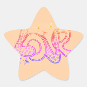 Adesivo Estrela Amor no estilo dos anos 60