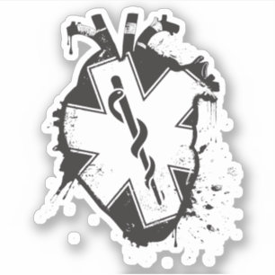 Adesivo estrela anatômica do coração do caduceus da vid