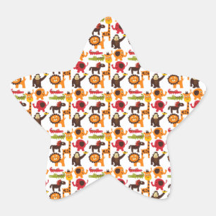 Adesivo Estrela Animal Safari Zoo da Aldeia da Selva Bonita e Dive