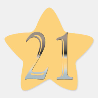 Adesivo Estrela aniversário de 21 anos Silver Número 21