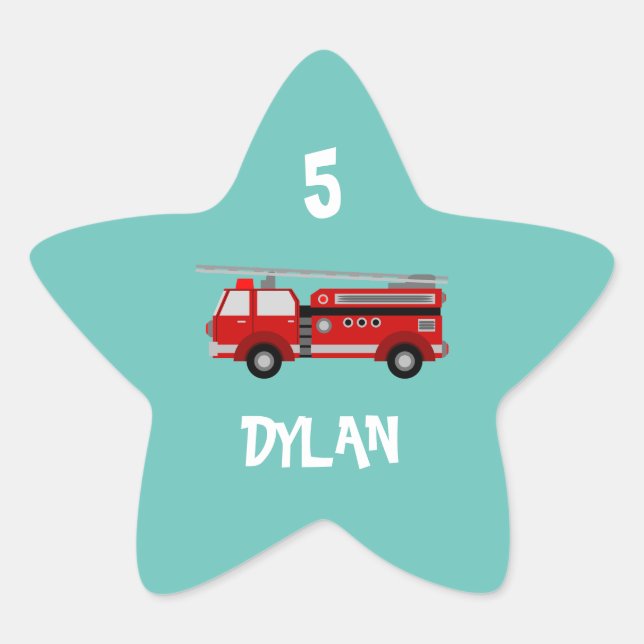 Adesivo Estrela Aniversário do Partido do Bombeiro (Frente)