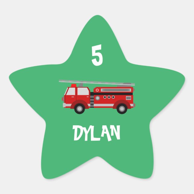 Adesivo Estrela Aniversário do Partido do Bombeiro (Frente)