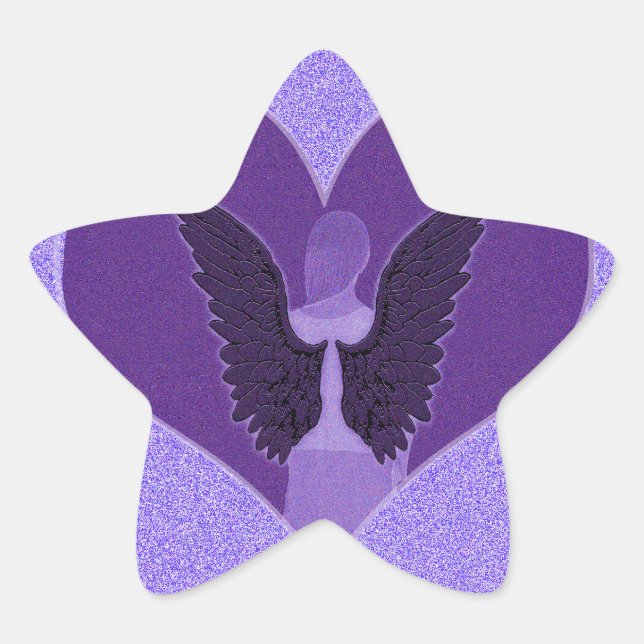 Adesivo Estrela Anjo Rosa e Coração (Frente)