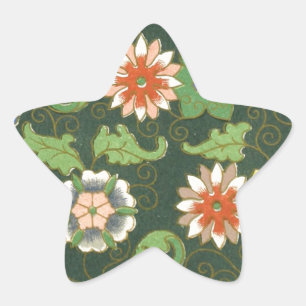 Adesivo Estrela Antigo Padrão Chinês de Cloisonné: Jade Verde