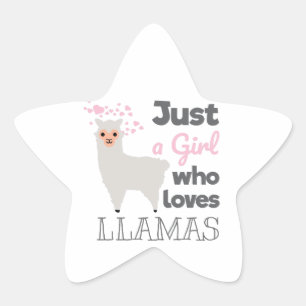Adesivo Estrela Apenas Uma Menina Que Ama Lhamas