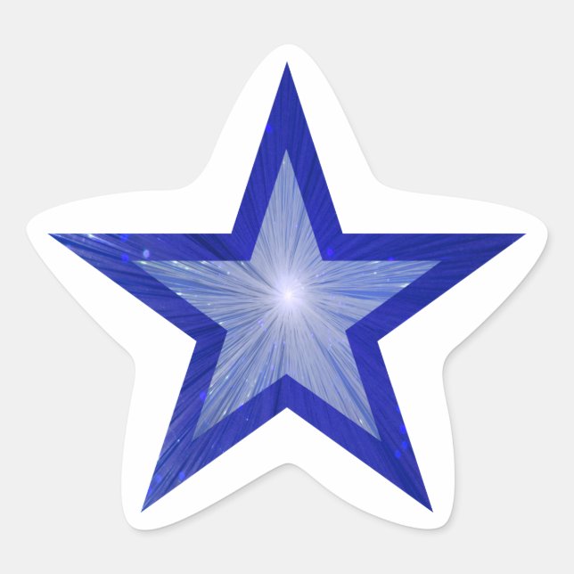 Adesivo Estrela Aposta em forma de estrela azul escura branca (Frente)