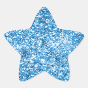 Adesivo Estrela Aqua Blue Jewel Glitter