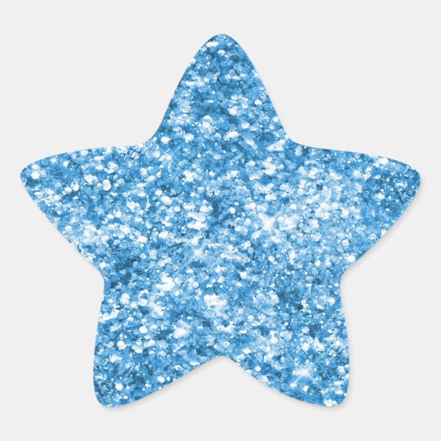 Adesivo Estrela Aqua Blue Jewel Glitter (Frente)