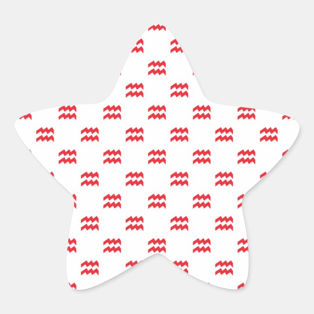 Adesivo Estrela Aquarius Pattern Red (Frente)