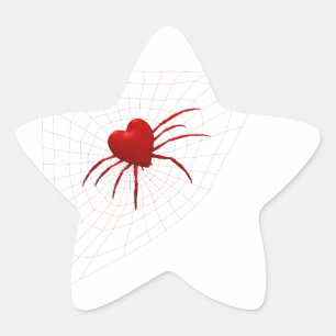 Adesivo Estrela Aranha de Corações Vermelhos