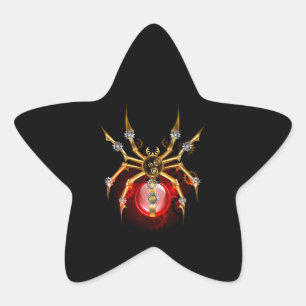Adesivo Estrela Aranha steampunk em preto