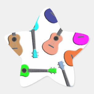 Adesivo Estrela Arco-íris do Ukulele