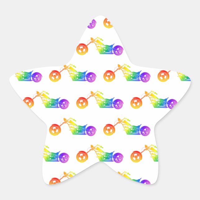 Adesivo Estrela Arco-Íris Mortociclo (Frente)