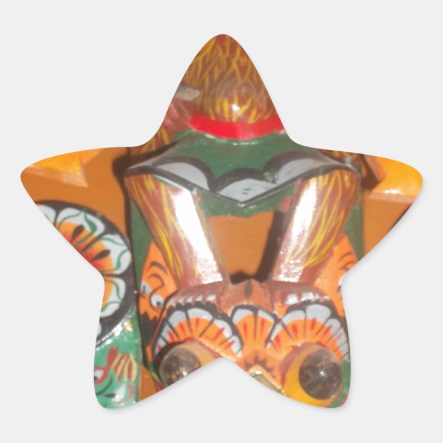 Adesivo Estrela Arte Cultural Única - Sri Lanka/Design indonésio (Frente)