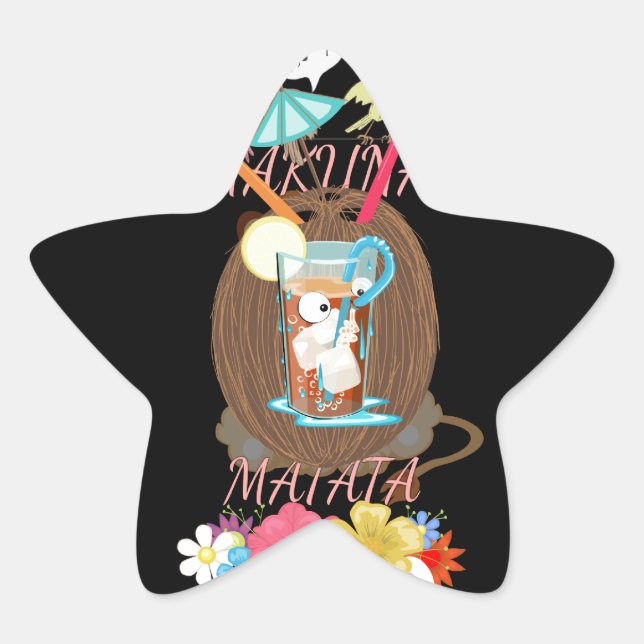 Adesivo Estrela Arte de Limonada de Coco e Limonada da Natureza Tr (Frente)