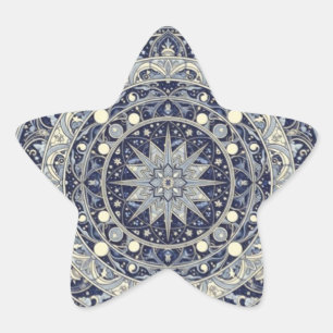 Adesivo Estrela Arte de Padrão de Estrela Mandala Bússola Celestia