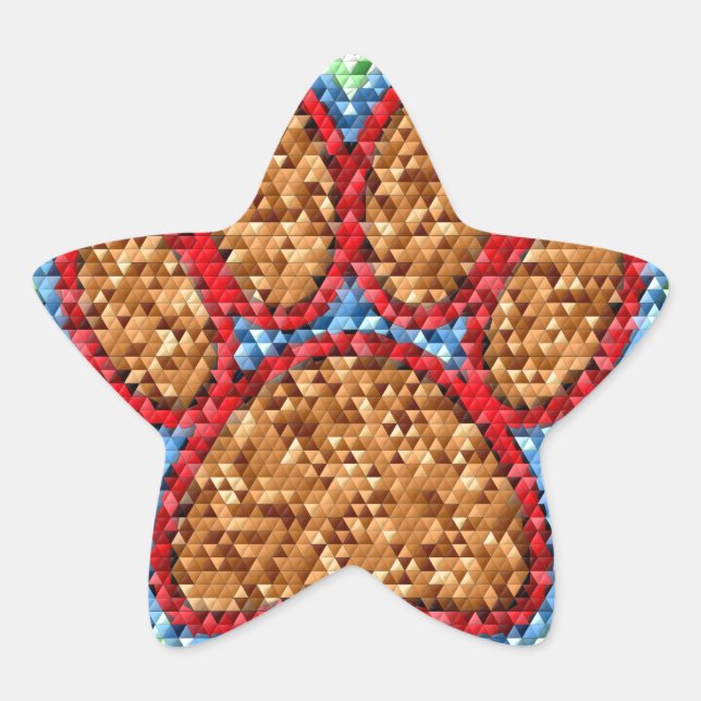 Adesivo Estrela Arte de Pata de Cachorro Baixo (Frente)