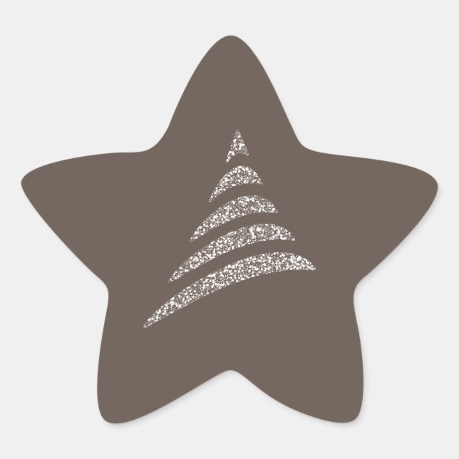 Adesivo Estrela Árvore de Natal Artístico Monocromática (Frente)